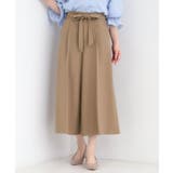 キャメルブラウン(041) | 【洗濯機可/S-LL】ハイウエストで美脚見え リボンワイドパンツ | SHOO・LA・RUE