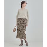 【S-LL】シンプルコーデが惹き立つ レオパード柄ニットナロースカート | SHOO・LA・RUE | 詳細画像7 