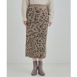 【S-LL】シンプルコーデが惹き立つ レオパード柄ニットナロースカート | SHOO・LA・RUE | 詳細画像9 