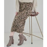 モカブラウン(042) | 【S-LL】シンプルコーデが惹き立つ レオパード柄ニットナロースカート | SHOO・LA・RUE