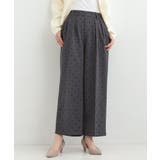 チャコールグレー(614) | 【S-LL】きれい見えも叶う フロッキードットワイドパンツ | SHOO・LA・RUE