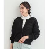 編み柄が上品 ラメ配色透かし編みカーディガン | SHOO・LA・RUE | 詳細画像1 