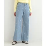 【洗濯機可/S-LL】フラワー刺繍が女性らしさをプラス バギーデニムパンツ | SHOO・LA・RUE | 詳細画像1 