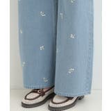 【洗濯機可/S-LL】フラワー刺繍が女性らしさをプラス バギーデニムパンツ | SHOO・LA・RUE | 詳細画像15 