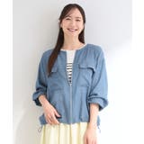 【S-LL】優しく透ける 柔らかシアーデニムブルゾン | SHOO・LA・RUE | 詳細画像6 