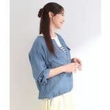 【S-LL】優しく透ける 柔らかシアーデニムブルゾン | SHOO・LA・RUE | 詳細画像7 