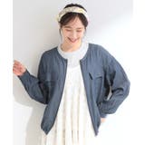 【S-LL】優しく透ける 柔らかシアーデニムブルゾン | SHOO・LA・RUE | 詳細画像10 