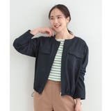 【S-LL】デイリーにも、通勤にも。フラップポケットノーカラーブルゾン | SHOO・LA・RUE | 詳細画像9