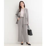 【セットアップ可/多機能】センタープレスできちんと見え ベルト付きワイドパンツ | SHOO・LA・RUE | 詳細画像3 