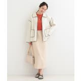 ステッチ襟付きジップニットカーディガン | SHOO・LA・RUE | 詳細画像3 