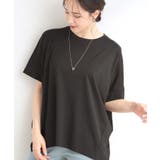 ブラック(019) | 【ひんやり/UV/S-LL】後ろ姿も涼しげに ひやとろドルマンTシャツ | SHOO・LA・RUE