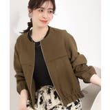 ブラウン(043) | ドロストノーカラーブルゾン | SHOO・LA・RUE