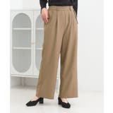 モカブラウン(042) | 【洗濯機可/S-LL】フラップポケットがアクセント ヘリンボーンワイドパンツ | SHOO・LA・RUE