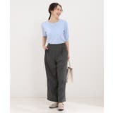 【S-LL】はくだけすっきりシルエット サイドボタン付き デニム風ワイドパンツ | SHOO・LA・RUE | 詳細画像3 
