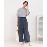 【S-LL】はくだけすっきりシルエット サイドボタン付き デニム風ワイドパンツ | SHOO・LA・RUE | 詳細画像15 