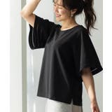 ブラック(019) | ハシゴレースフレアスリーブＴシャツ | SHOO・LA・RUE