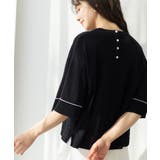ブラック(019) | 配色ラインニットTシャツ | SHOO・LA・RUE