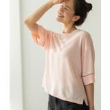ライトピンク(070) | 配色ラインニットTシャツ | SHOO・LA・RUE