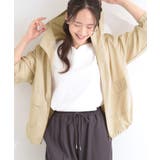 ベージュ(052) | 【S-LL/UV】シルエット変化を楽しめる シアーフーディーブルゾン | SHOO・LA・RUE
