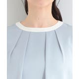 【ひんやり/UV/通勤】洗濯後しわになりにくい 上品配色ブラウス | SHOO・LA・RUE | 詳細画像16 