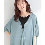 ブルー(091) | 【洗濯機可】上品ラメがきらめく シアーポンチョ風カーディガン | SHOO・LA・RUE