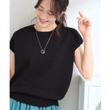 ブラック(019) | 【ひんやり/洗濯機可/S-LL】インせず着られる 大人シンプルサマーニット | SHOO・LA・RUE