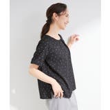 【S-LL/洗濯機可】メタルバーがアクセント アクセいらずのドット柄ブラウス | SHOO・LA・RUE | 詳細画像10