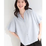 サックスブルー(090) | 【S-LL/洗濯機可】バルーンスリーブ キーネックブラウス | SHOO・LA・RUE