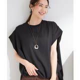 ブラック(019) | 【洗濯機可/体型カバー】インせずこなれる ふんわり裾バルーントップス | SHOO・LA・RUE
