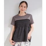 【S-LL/洗濯機可】着るだけサマ見え 柄アソートビスチェ風ドッキングTシャツ | SHOO・LA・RUE | 詳細画像1