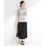 【S-LL/洗濯機可】二の腕隠れる 配色レイヤード風 5分袖Tシャツ | SHOO・LA・RUE | 詳細画像3 