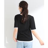 【S-LL/洗濯機可】二の腕隠れる 配色レイヤード風 5分袖Tシャツ | SHOO・LA・RUE | 詳細画像6 