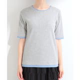 【S-LL/洗濯機可】二の腕隠れる 配色レイヤード風 5分袖Tシャツ | SHOO・LA・RUE | 詳細画像13 