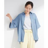 【S-LL/洗濯機可/綿100%】やわらかシアーデニム 5分袖ポケットシャツ | SHOO・LA・RUE | 詳細画像5