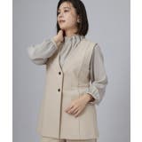 グレージュ(050) | 【セレモニー/通勤/S-3L】カットジョーゼットペプラムジレ | SHOO・LA・RUE