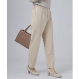 グレージュ(050) | 【セレモニー/通勤/S-3L】カットジョーゼットテーパードパンツ | SHOO・LA・RUE