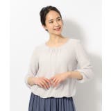 ライトグレー(011) | 【洗える】ビジュー付きブラウス | SHOO・LA・RUE