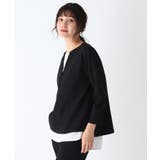 ブラック(219) | 【S-3L/2点セット】ストレッチ入りダブルクロスレイヤードセット | SHOO・LA・RUE