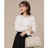 ナチュラル(450) | 【通勤/デイリー/セレモニーにも】配色バンドカラー風ブラウス【CIRCRIC】 | SHOO・LA・RUE