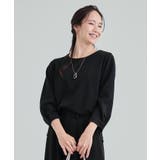 ブラック(419) | 【通勤/デイリー/セットアップ可】カットジョーゼット お袖タック トップス | SHOO・LA・RUE