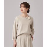 グレージュ(450) | 【通勤/デイリー/セットアップ可】カットジョーゼット お袖タック トップス | SHOO・LA・RUE