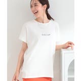 ホワイト(001) | 【汗じみ防止/ひんやり/S-LL】インせず着られる 刺繍ロゴTシャツ | SHOO・LA・RUE