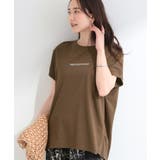 ブラウン(044) | 【汗じみ防止/ひんやり/S-LL】インせず着られる 刺繍ロゴTシャツ | SHOO・LA・RUE