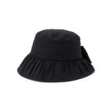 ブラック(019) | バックスリットリボンギャザーブリムHAT | SHOO・LA・RUE