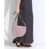 ラベンダー(080) | 【撥水】フロントポケットハーフムーンショルダーバッグ | SHOO・LA・RUE