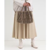 モカブラウン(042) | 【高レビュー/2WAY】きれい見えで上品な ストライプファートートバッグ | SHOO・LA・RUE