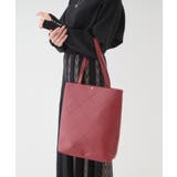 ボルドー(064) | バイアスチェック型押しトートバッグ | SHOO・LA・RUE