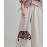 ブラウン(043) | スパンコールフリル巾着ショルダーバッグ | SHOO・LA・RUE