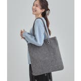 ラメ格子柄スクエアトートバッグ | SHOO・LA・RUE | 詳細画像1 