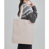 ライトベージュ(051) | ラメ格子柄スクエアトートバッグ | SHOO・LA・RUE